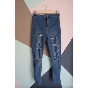 TopShop JONI High Waisted Ripped Skinny Jeans